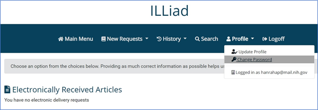 How to change your password in ILLiad