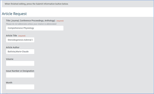 Image of how to edit a request in ILLiad